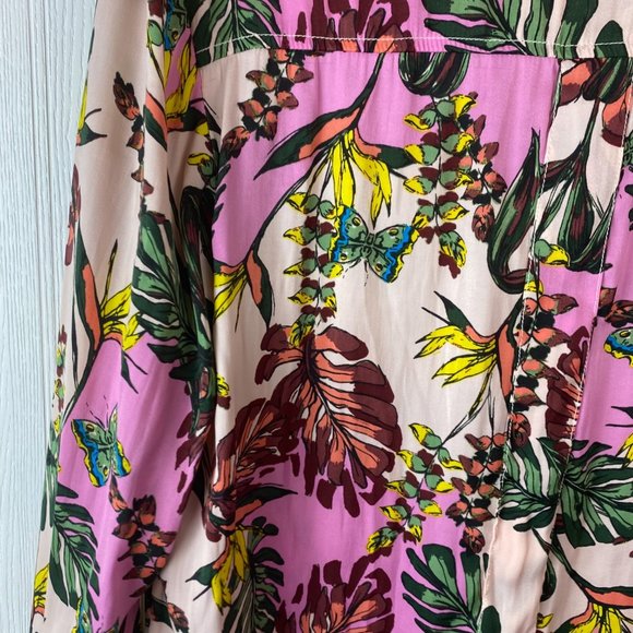 Free People Floral Button Up Blouse Size Small Pre-owned - Picture 3 of 5